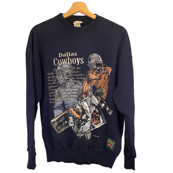 Vintage 90s Nutmeg Dallas Cowboys Football Throwbacks Pullover Sweater Mens M - Picture 1 of 6
